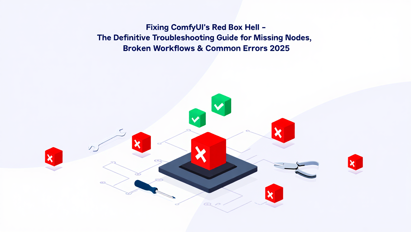 Fixing ComfyUI's Red Box Hell - The Definitive Troubleshooting Guide for Missing Nodes, Broken Workflows & Common Errors tutorial banner