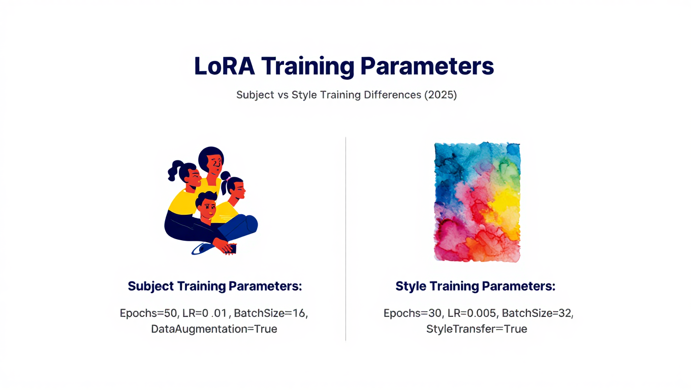 LoRA Training Parameters - Subject vs Style Training Differences (2025) comparison graphic