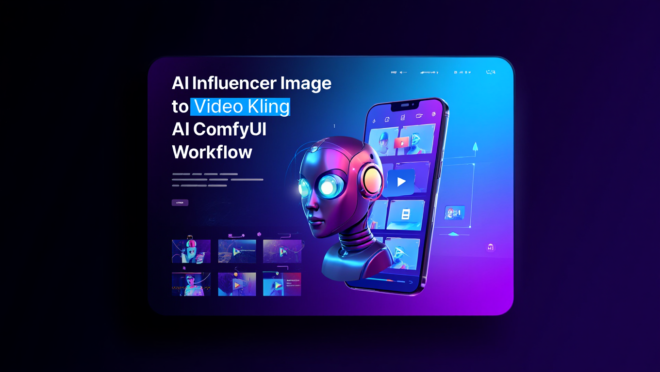 Kling AI and ComfyUI workflow showing AI influencer image to video transformation