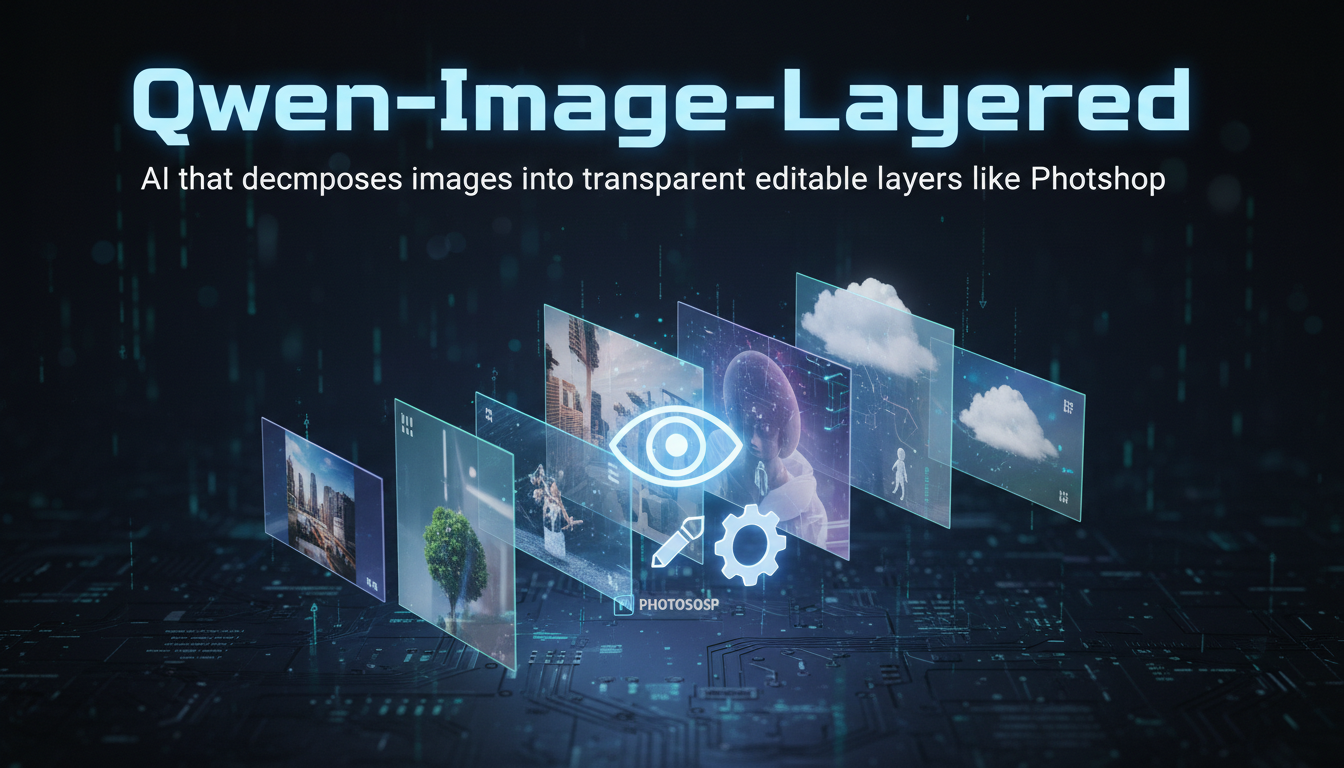 Qwen-Image-Layered AI model decomposing an image into multiple RGBA layers for editing