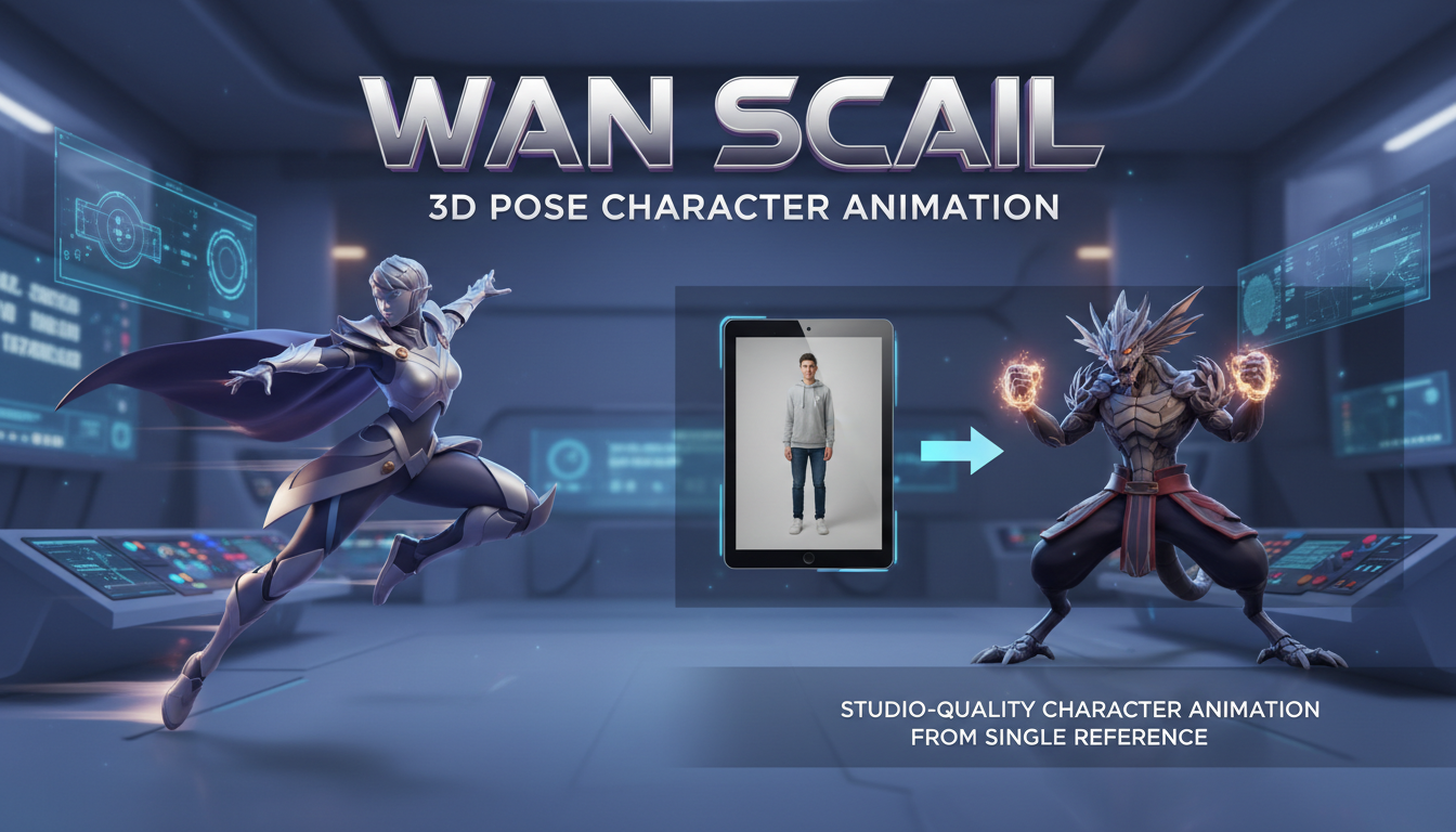 WAN SCAIL character animation with 3D pose control