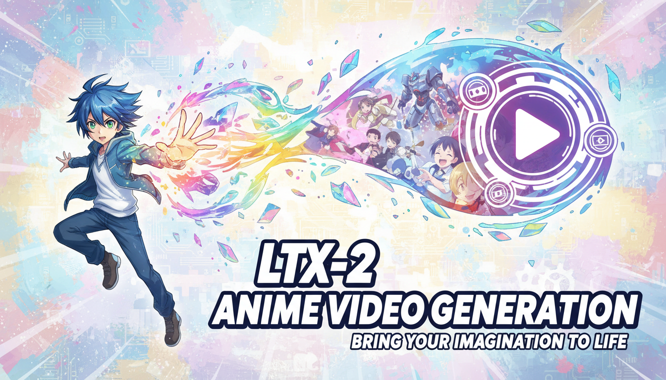 LTX-2 anime video generation example showing animated character