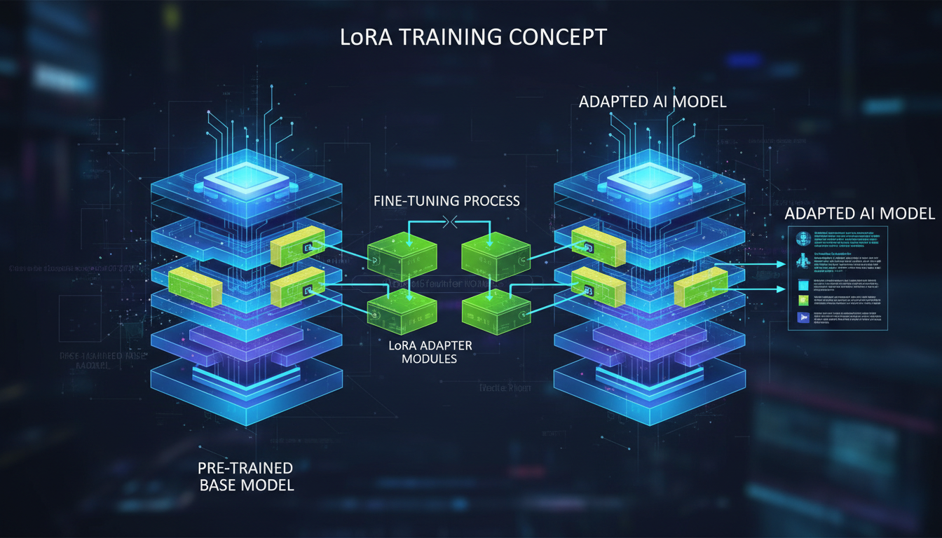 LoRA training concept visualization for AI models