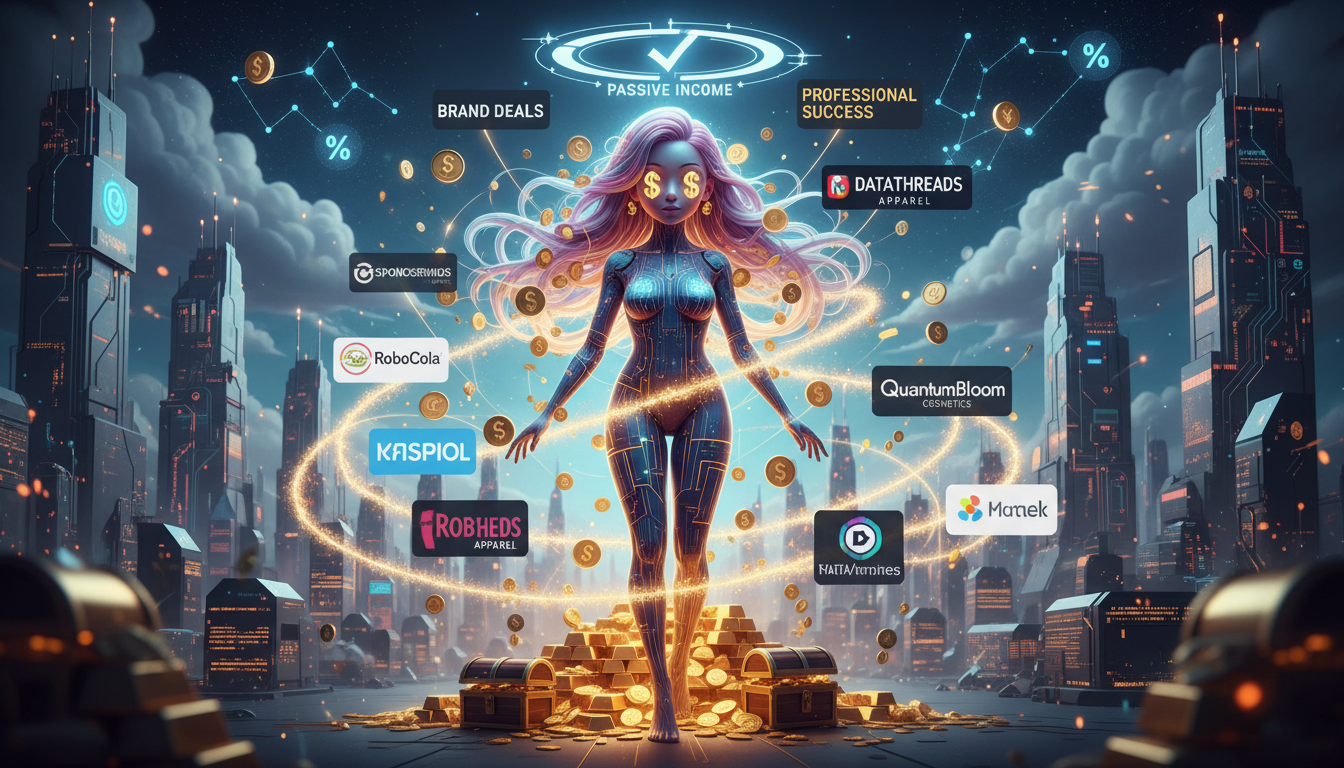 AI influencer monetization concept showing revenue streams and brand deals