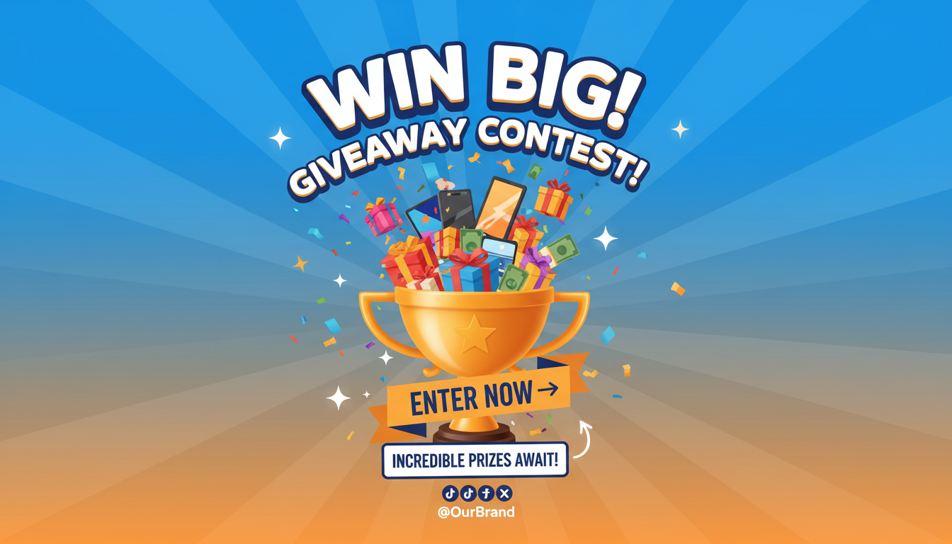 Social media giveaway contest announcement for engagement