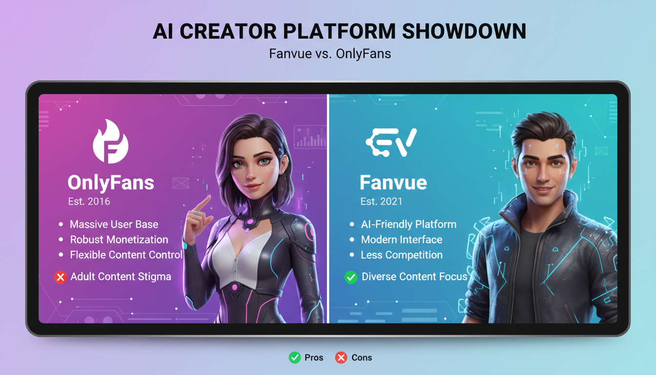 Fanvue vs OnlyFans comparison for AI creators