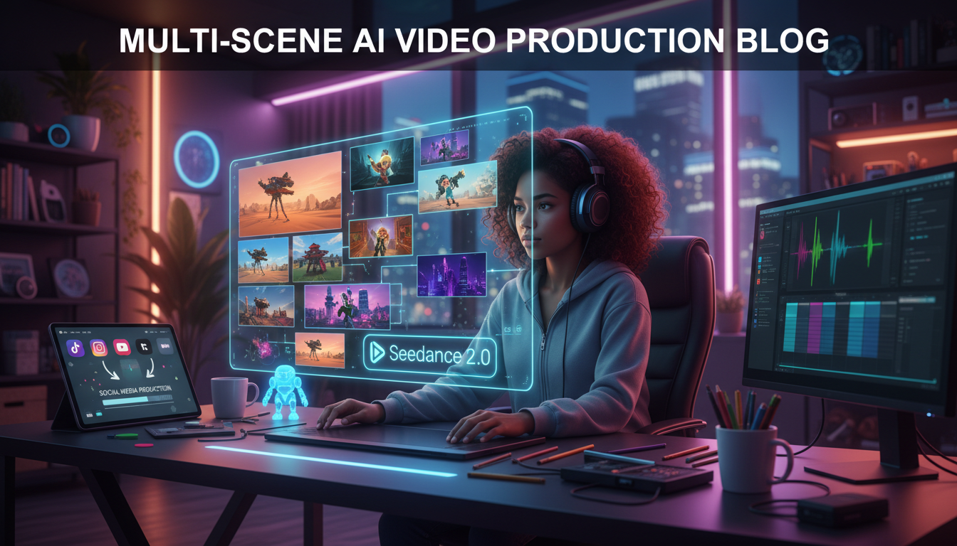 Content creator workflow using Seedance 2.0 to produce multi-scene AI videos for social media
