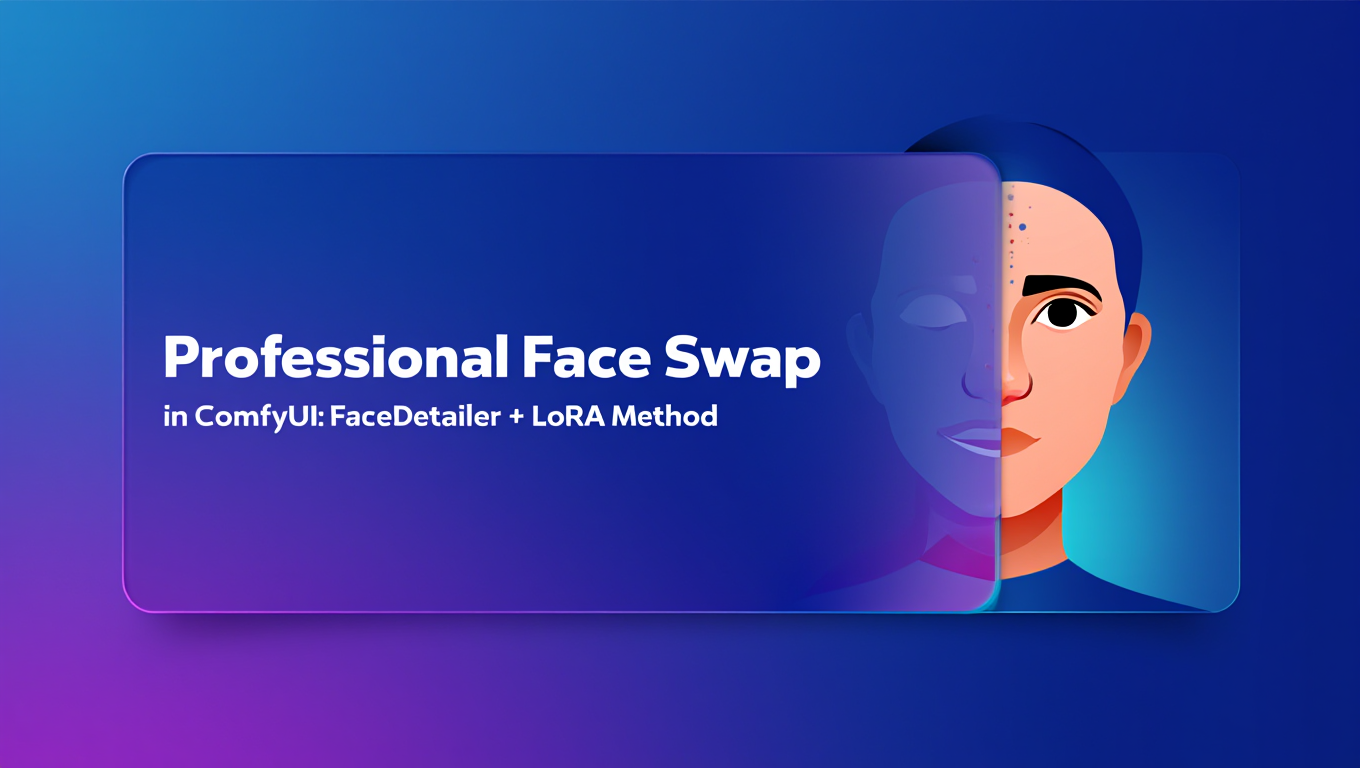 Professional Face Swap in ComfyUI: FaceDetailer + LoRA Method - Tutorial tagged with face-lora