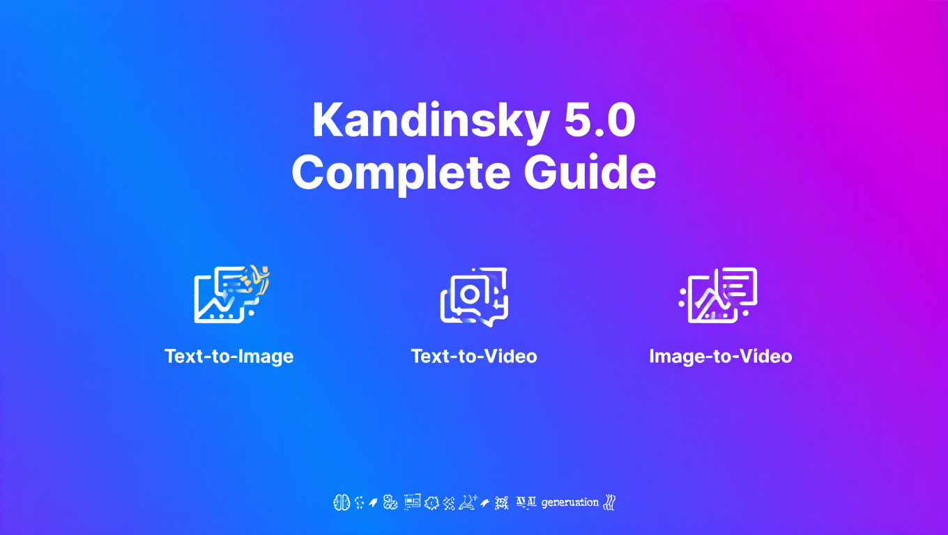 Kandinsky 5.0 Complete Guide: Text-to-Image, Text-to-Video, and Image-to-Video - Complete AI Image Generation guide and tutorial