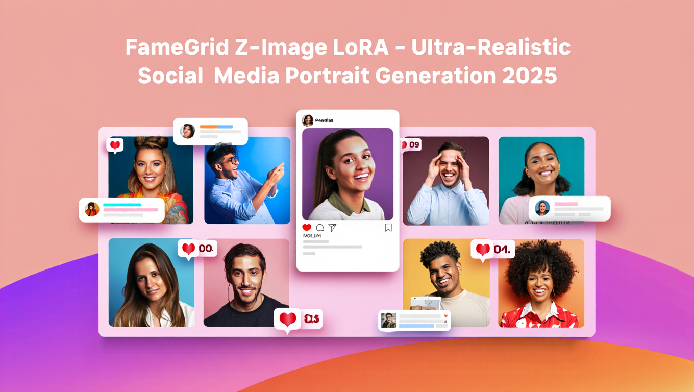 FameGrid Z-Image LoRA - Ultra-Realistic Social Media Portrait Generation 2025 - Complete AI Image Generation guide and tutorial