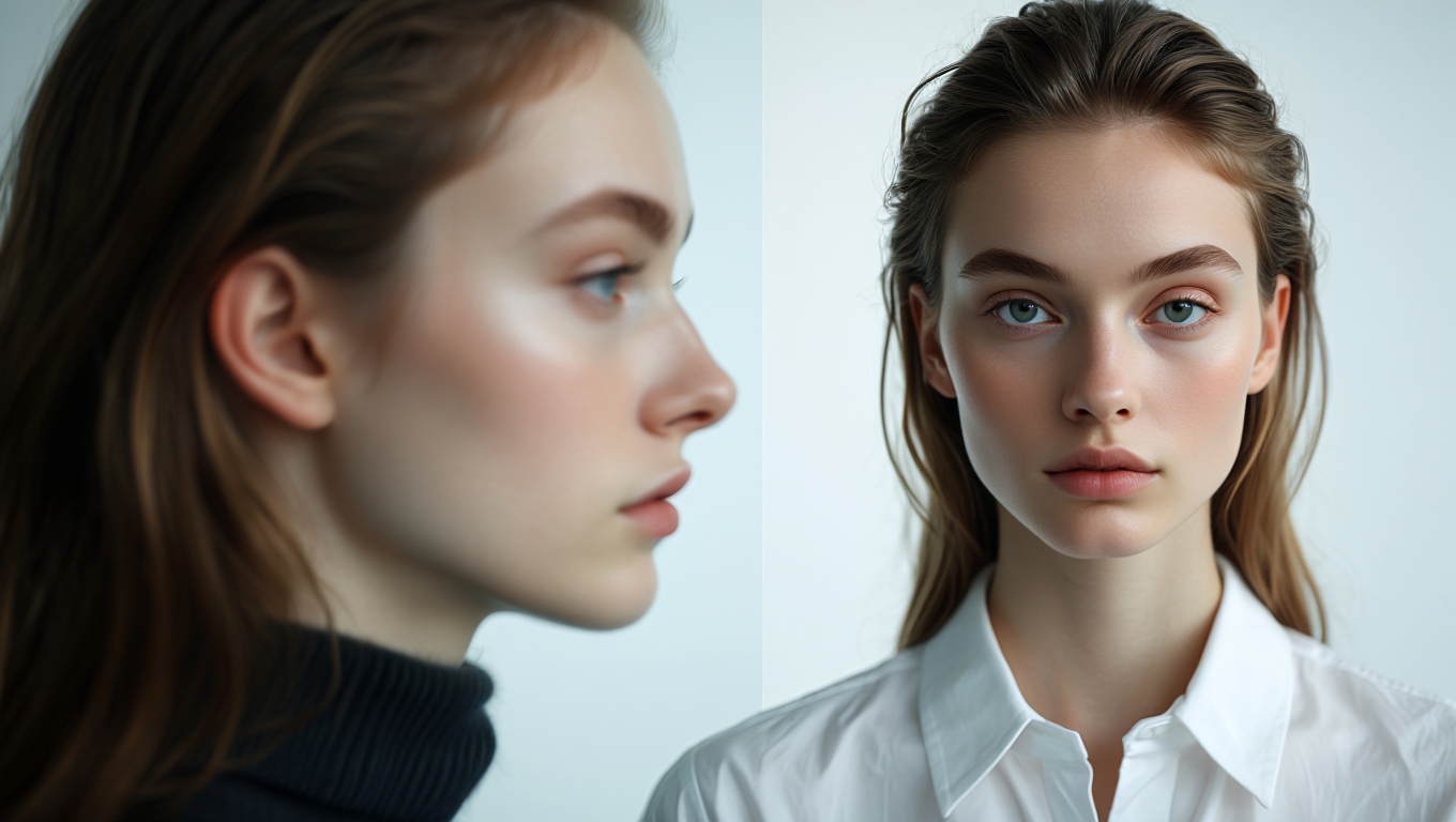 AI influencer character consistency demonstration showing the same face from multiple angles