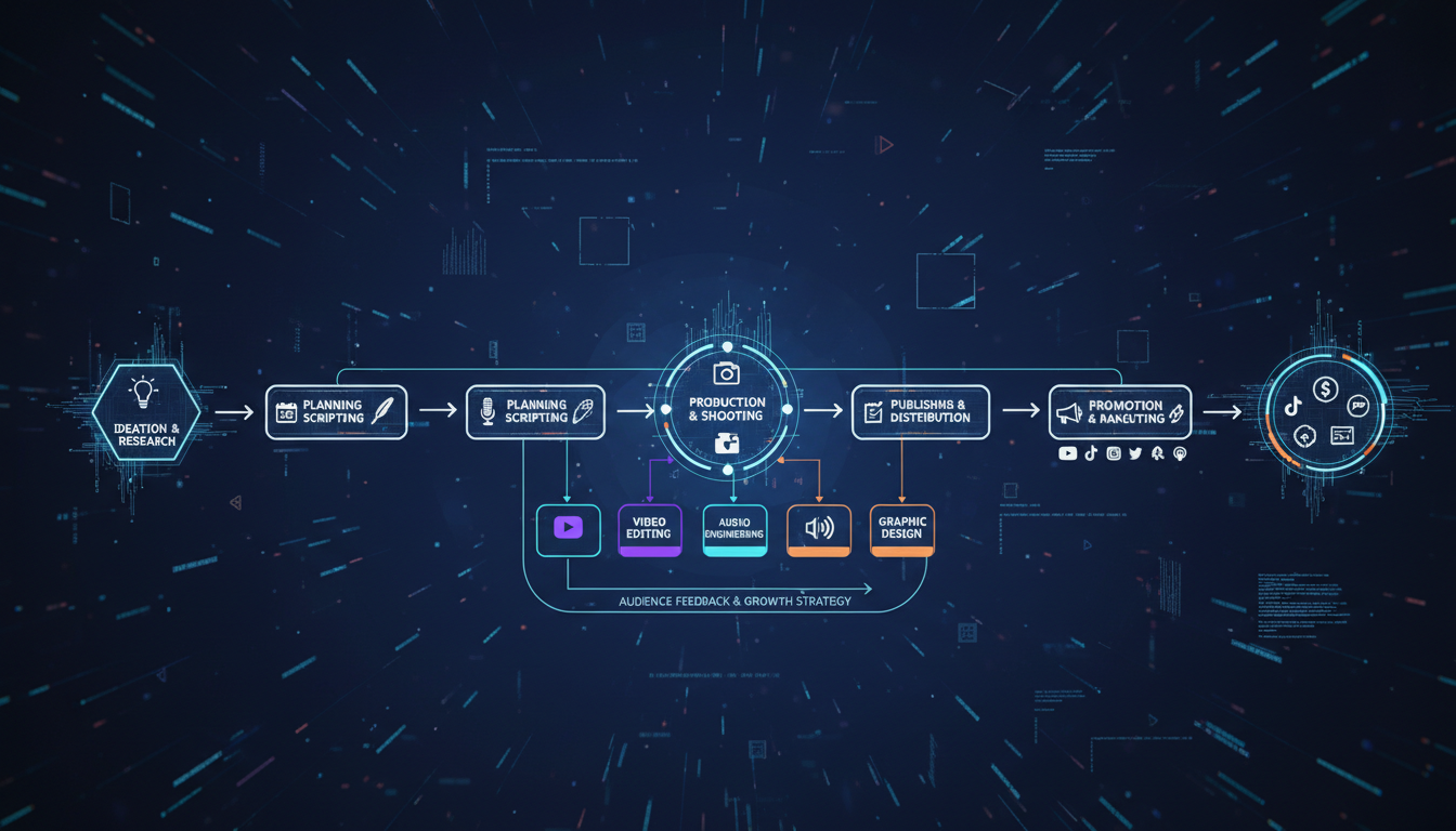 Content production workflow diagram