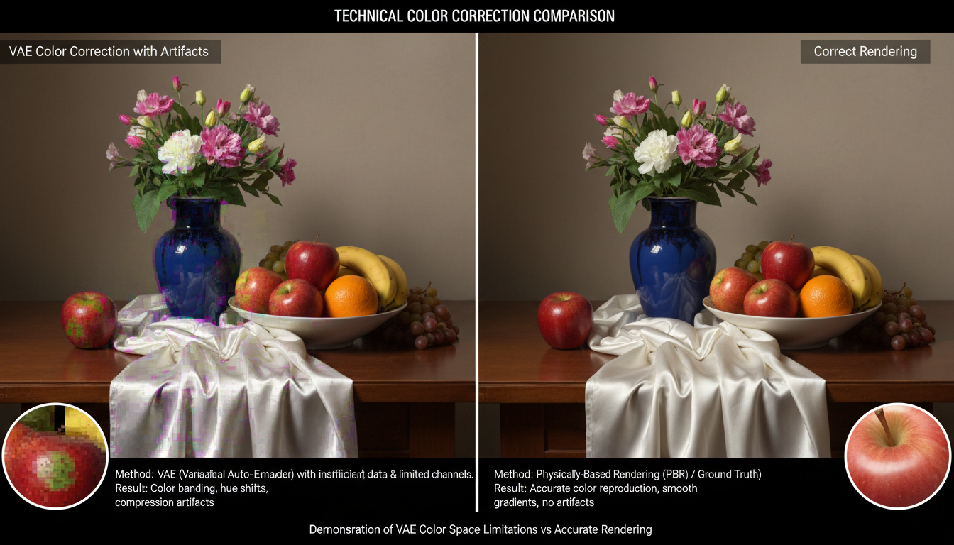 VAE mismatch comparison showing color artifacts
