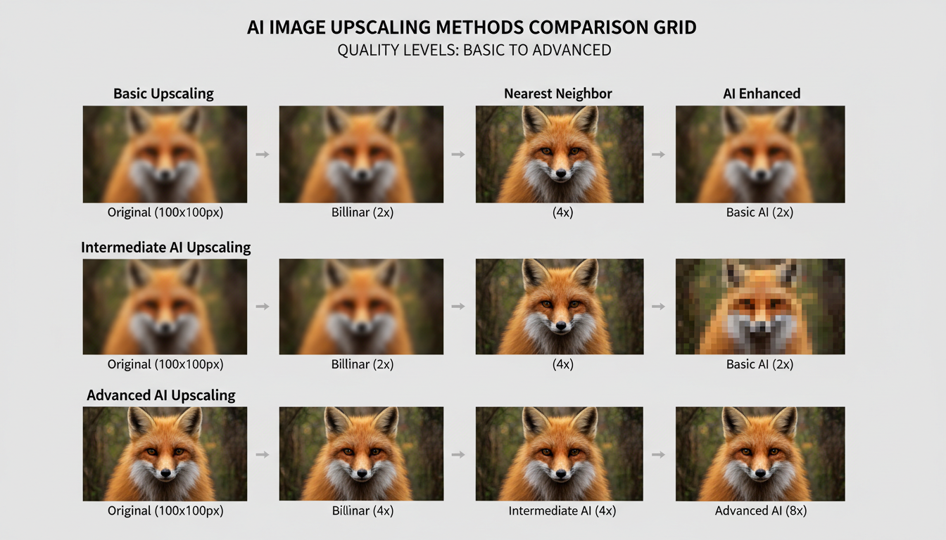 Upscaling comparison between methods