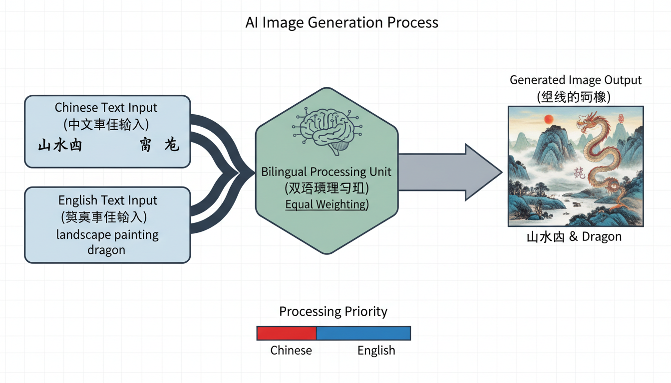 LongCat-Image architecture showing bilingual processing