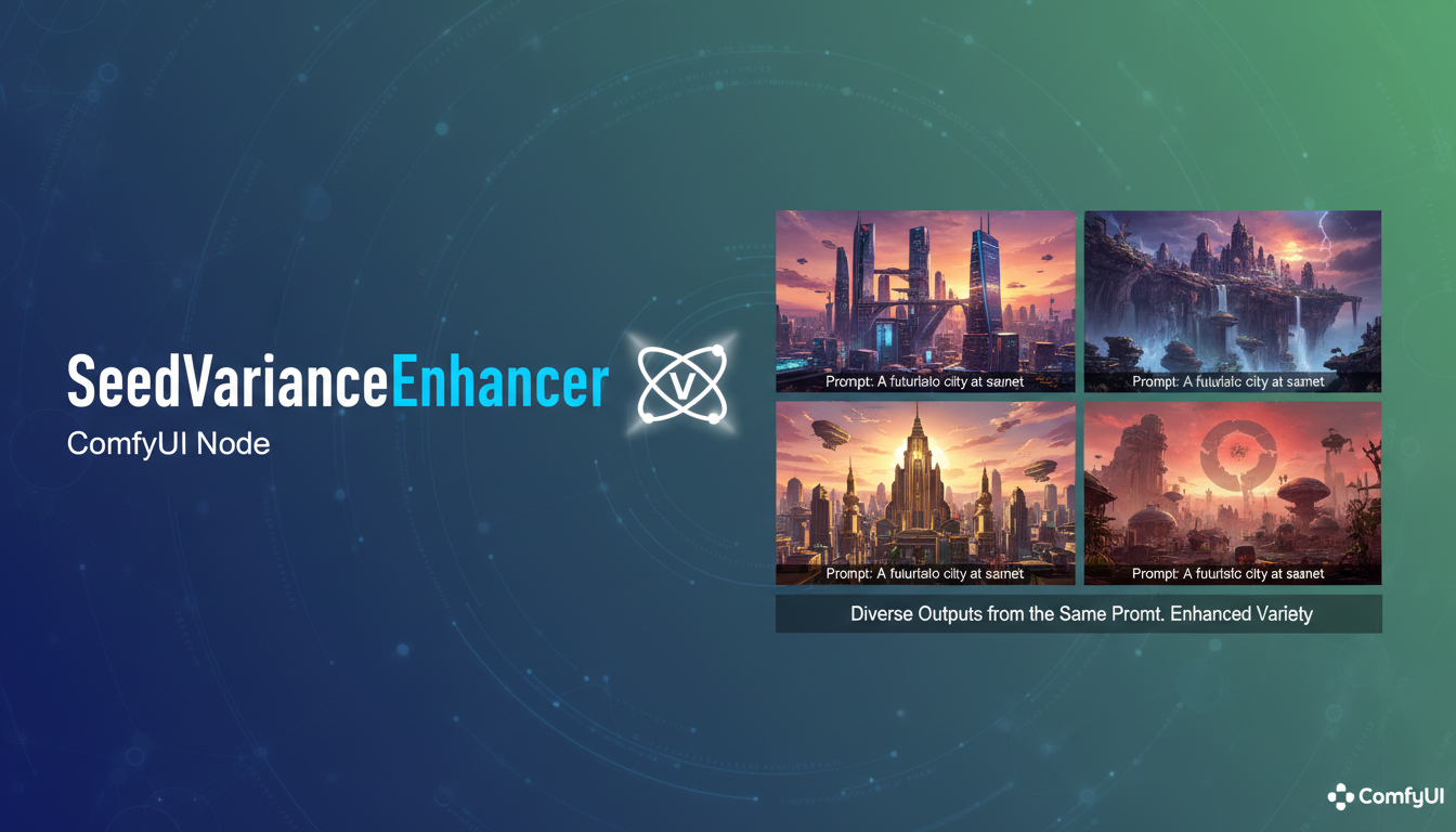 SeedVarianceEnhancer generating diverse outputs from same prompt in ComfyUI
