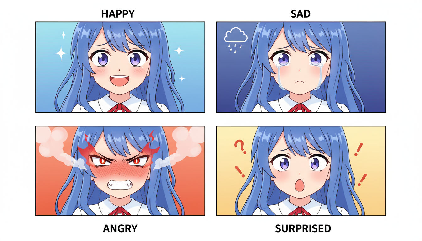 VNCCS emotion sheet with consistent character