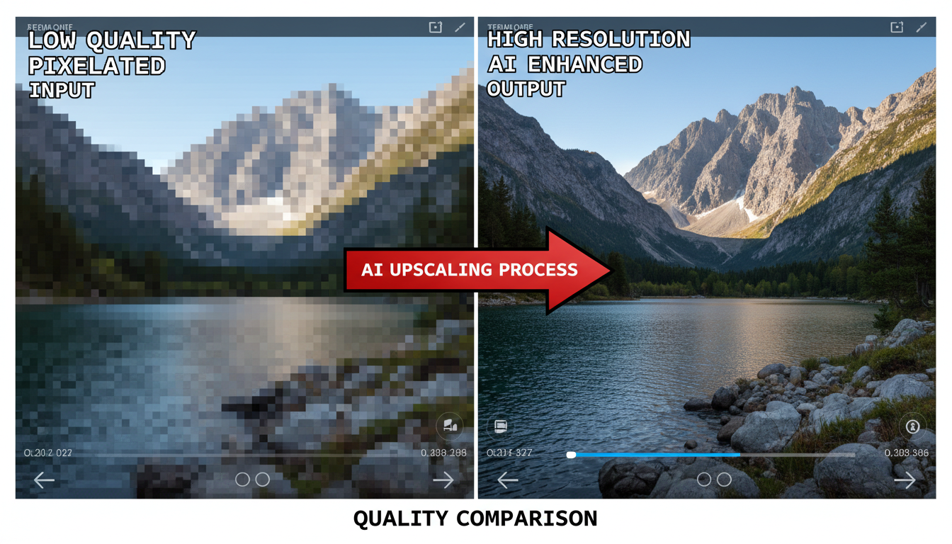 Low quality image enhanced to high resolution